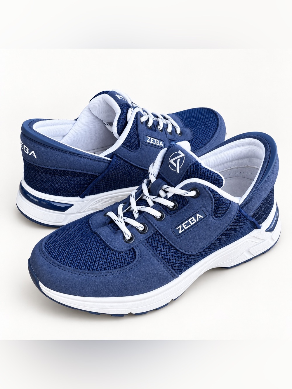 ZEBA Men’s Royal Navy Hands-Free Slip-On Walking Sneakers Size 8 Blue